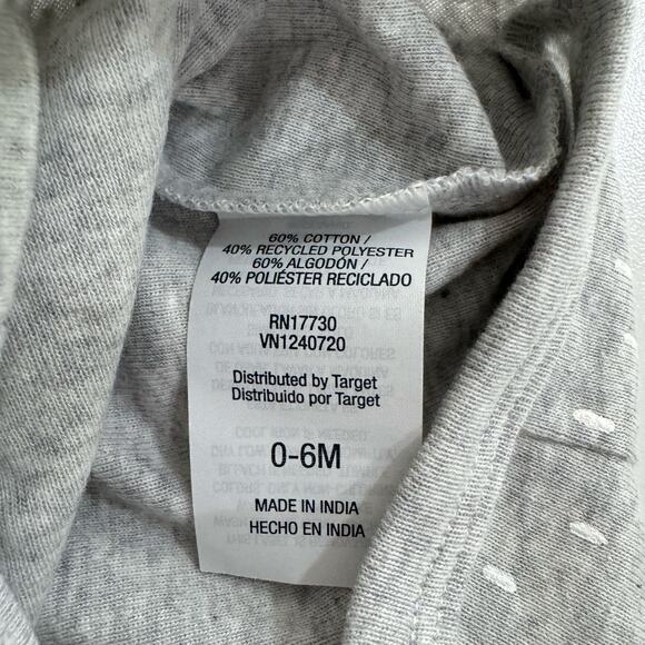 Cloud Island Gray Spotted Dash Elf Hat Basic Bonnet Size 0-6 Months Cotton - Picture 2 of 2